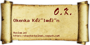 Okenka Kálmán névjegykártya